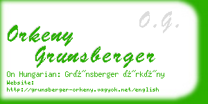 orkeny grunsberger business card